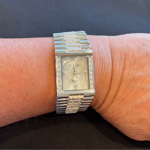 JULES JURGENSEN Womens Mother of Pearl Square Face Stainless Steel Watch NF7884W main image 5